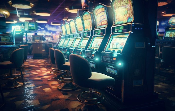 Live casino table setup with dealers